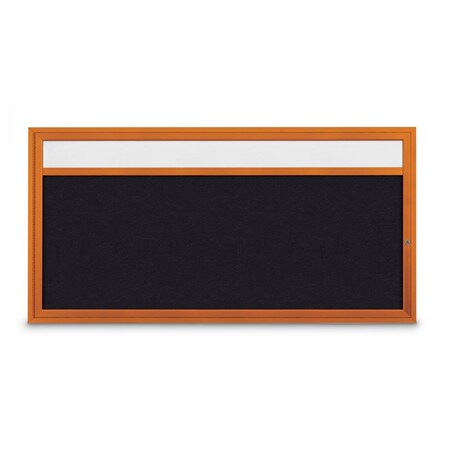 United Visual Products Slim Enclosed Corkboard, 36"x36", Bronze Alum Frame/Pumice UVEB3636-BRONZE-PUMICE